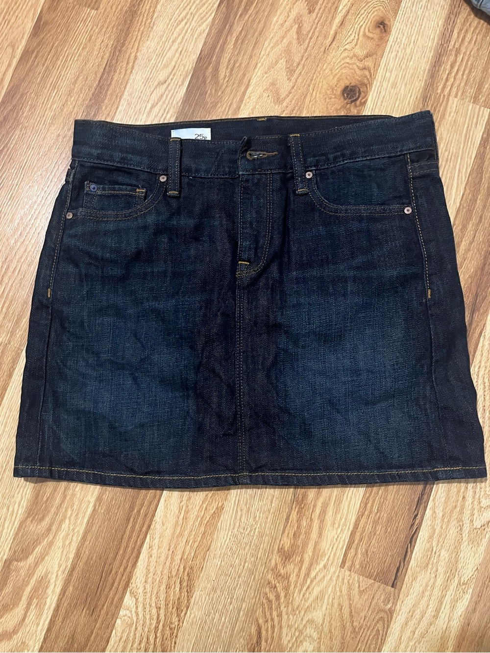 Gap dark wash denim mini skirt